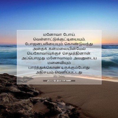 Picture 07 - நியாயாதிபதிகள் 13:19 TAMIRV - மனோவா போய், - Bible Verse Picture