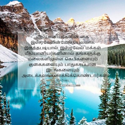 Picture 07 - நியாயாதிபதிகள் 6:2 TAMIRV - மீதியானியர்களின் - Bible Verse Picture