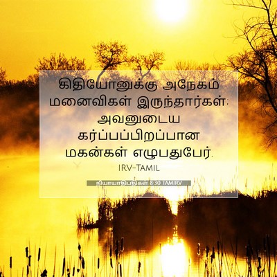 Picture 07 - நியாயாதிபதிகள் 8:30 TAMIRV - கிதியோனுக்கு - Bible Verse Picture