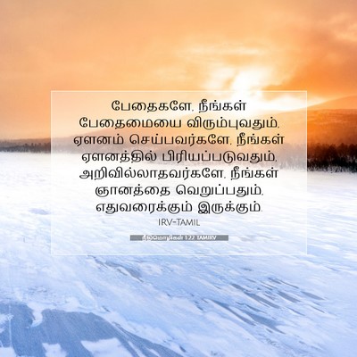 Picture 07 - நீதிமொழிகள் 1:22 TAMIRV - பேதைகளே, நீங்கள் - Bible Verse Picture