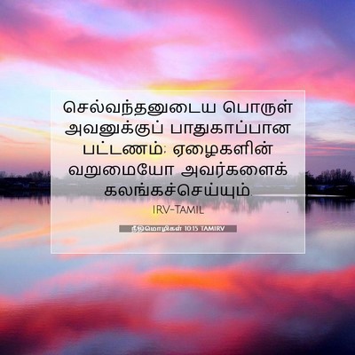 Picture 07 - நீதிமொழிகள் 10:15 TAMIRV - செல்வந்தனுடைய - Bible Verse Picture