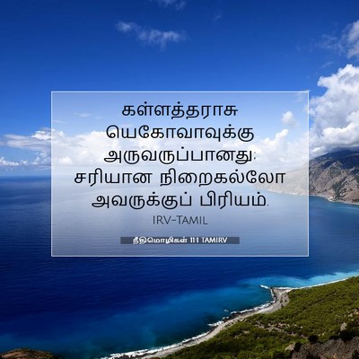 Picture 07 - நீதிமொழிகள் 11:1 TAMIRV - கள்ளத்தராசு - Bible Verse Picture