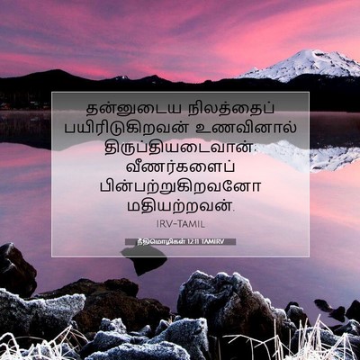 Picture 07 - நீதிமொழிகள் 12:11 TAMIRV - தன்னுடைய - Bible Verse Picture