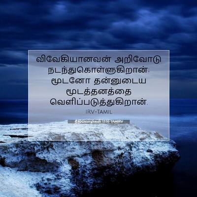 Picture 07 - நீதிமொழிகள் 13:16 TAMIRV - விவேகியானவன் - Bible Verse Picture