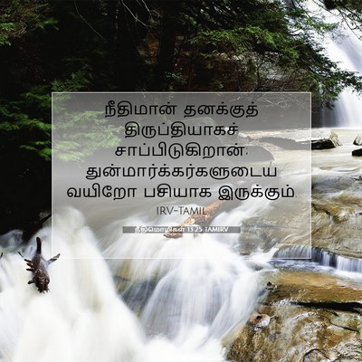Picture 07 - நீதிமொழிகள் 13:25 TAMIRV - நீதிமான் தனக்குத் - Bible Verse Picture