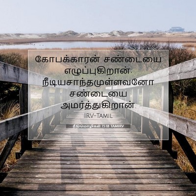 Picture 07 - நீதிமொழிகள் 15:18 TAMIRV - கோபக்காரன் - Bible Verse Picture