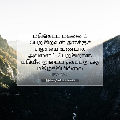 Picture 07 - நீதிமொழிகள் 17:21 TAMIRV - மதிகெட்ட மகனைப் - Bible Verse Picture