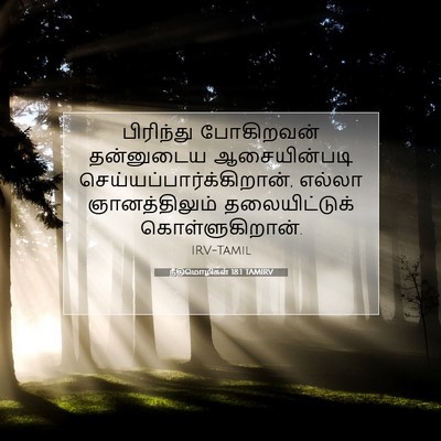Picture 07 - நீதிமொழிகள் 18:1 TAMIRV - பிரிந்து போகிறவன் - Bible Verse Picture