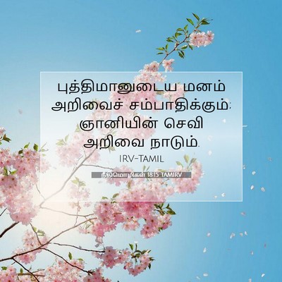 Picture 07 - நீதிமொழிகள் 18:15 TAMIRV - புத்திமானுடைய - Bible Verse Picture