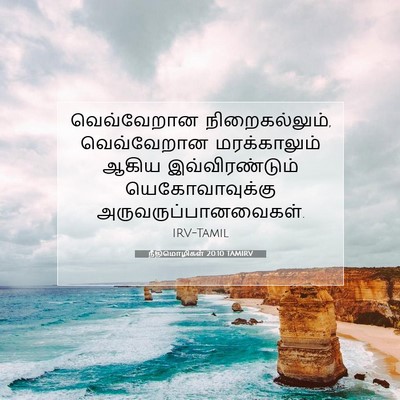 Picture 07 - நீதிமொழிகள் 20:10 TAMIRV - வெவ்வேறான - Bible Verse Picture