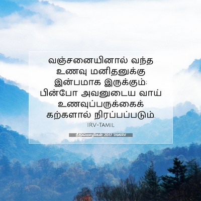 Picture 07 - நீதிமொழிகள் 20:17 TAMIRV - வஞ்சனையினால் வந்த - Bible Verse Picture