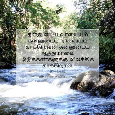 Picture 07 - நீதிமொழிகள் 21:23 TAMIRV - தன்னுடைய வாயையும் - Bible Verse Picture
