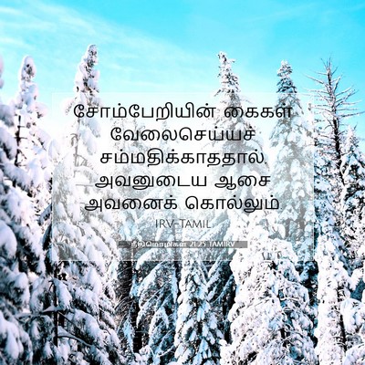 Picture 07 - நீதிமொழிகள் 21:25 TAMIRV - சோம்பேறியின் - Bible Verse Picture
