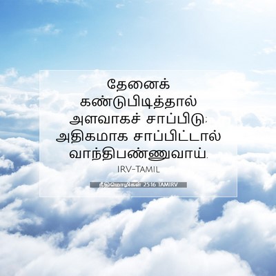 Picture 07 - நீதிமொழிகள் 25:16 TAMIRV - தேனைக் - Bible Verse Picture