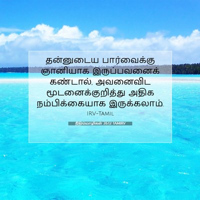 Picture 07 - நீதிமொழிகள் 26:12 TAMIRV - தன்னுடைய - Bible Verse Picture