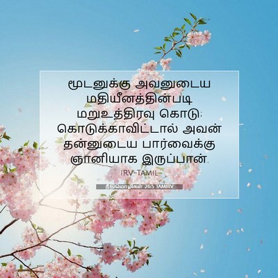 Picture 07 - நீதிமொழிகள் 26:5 TAMIRV - மூடனுக்கு அவனுடைய - Bible Verse Picture
