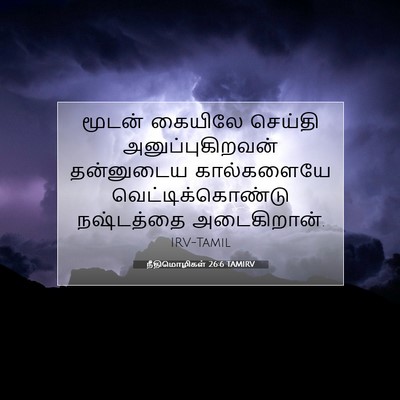 Picture 07 - நீதிமொழிகள் 26:6 TAMIRV - மூடன் கையிலே - Bible Verse Picture