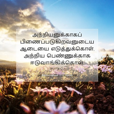 Picture 07 - நீதிமொழிகள் 27:13 TAMIRV - அந்நியனுக்காகப் - Bible Verse Picture