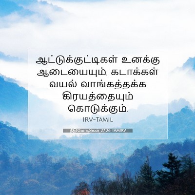 Picture 07 - நீதிமொழிகள் 27:26 TAMIRV - ஆட்டுக்குட்டிகள் - Bible Verse Picture