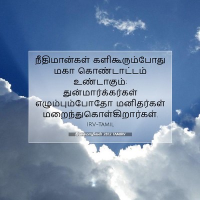 Picture 07 - நீதிமொழிகள் 28:12 TAMIRV - நீதிமான்கள் - Bible Verse Picture