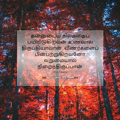 Picture 07 - நீதிமொழிகள் 28:19 TAMIRV - தன்னுடைய - Bible Verse Picture