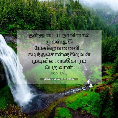 Picture 07 - நீதிமொழிகள் 28:23 TAMIRV - தன்னுடைய நாவினால் - Bible Verse Picture