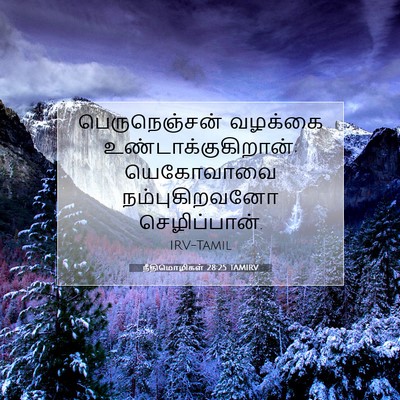 Picture 07 - நீதிமொழிகள் 28:25 TAMIRV - பெருநெஞ்சன் - Bible Verse Picture