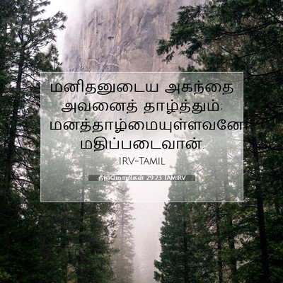 Picture 07 - நீதிமொழிகள் 29:23 TAMIRV - மனிதனுடைய அகந்தை - Bible Verse Picture
