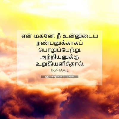 Picture 07 - நீதிமொழிகள் 6:1 TAMIRV - என் மகனே, நீ - Bible Verse Picture