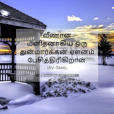 Picture 07 - நீதிமொழிகள் 6:12 TAMIRV - வீணான மனிதனாகிய - Bible Verse Picture