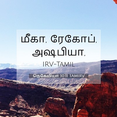 Picture 07 - நெகேமியா 10:11 TAMIRV - மீகா, ரேகோப், - Bible Verse Picture