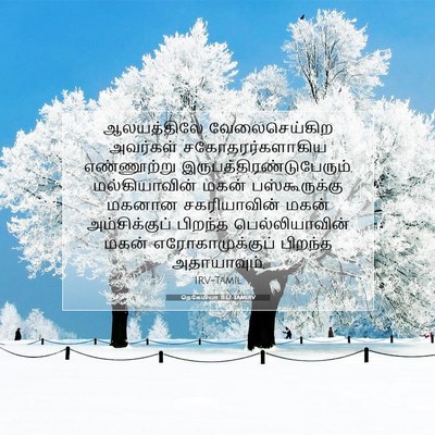 Picture 07 - நெகேமியா 11:12 TAMIRV - ஆலயத்திலே - Bible Verse Picture