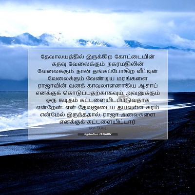 Picture 07 - நெகேமியா 2:8 TAMIRV - தேவாலயத்தில் - Bible Verse Picture