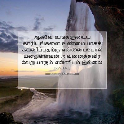Picture 07 - பிலிப்பியர் 2:20 TAMIRV - ஆகவே, உங்களுடைய - Bible Verse Picture