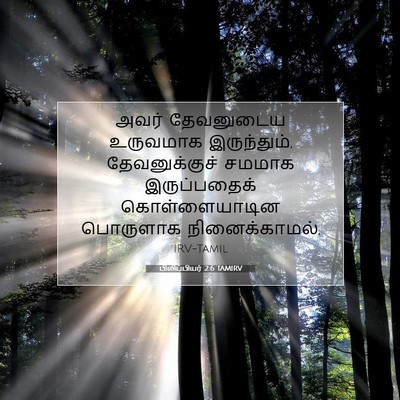 Picture 07 - பிலிப்பியர் 2:6 TAMIRV - அவர் தேவனுடைய - Bible Verse Picture