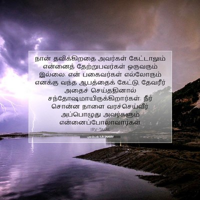 Picture 07 - புலம்பல் 1:21 TAMIRV - நான் தவிக்கிறதை - Bible Verse Picture