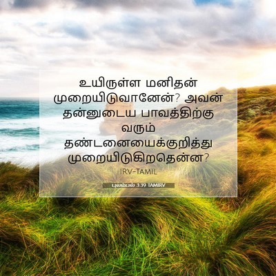 Picture 07 - புலம்பல் 3:39 TAMIRV - உயிருள்ள மனிதன் - Bible Verse Picture