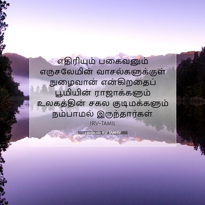Picture 07 - புலம்பல் 4:12 TAMIRV - எதிரியும் - Bible Verse Picture