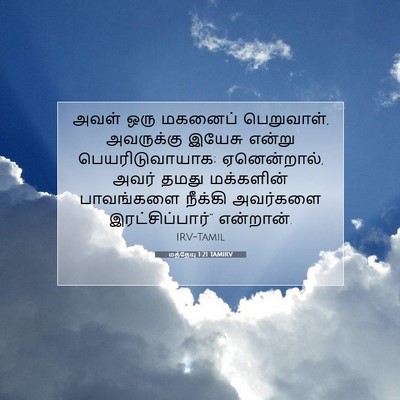 Picture 07 - மத்தேயு 1:21 TAMIRV - அவள் ஒரு மகனைப் - Bible Verse Picture