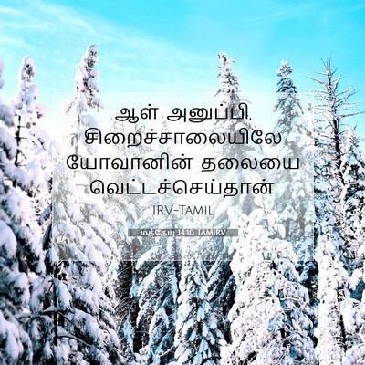 Picture 07 - மத்தேயு 14:10 TAMIRV - ஆள் அனுப்பி, - Bible Verse Picture