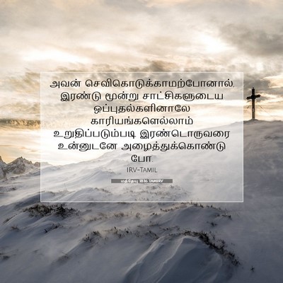 Picture 07 - மத்தேயு 18:16 TAMIRV - அவன் - Bible Verse Picture
