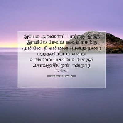 Picture 07 - மத்தேயு 26:34 TAMIRV - இயேசு அவனைப் - Bible Verse Picture