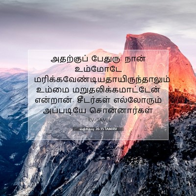 Picture 07 - மத்தேயு 26:35 TAMIRV - அதற்குப் பேதுரு: - Bible Verse Picture