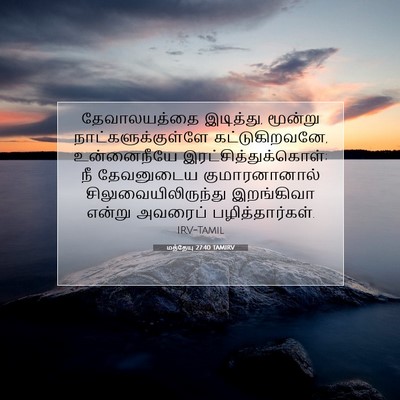 Picture 07 - மத்தேயு 27:40 TAMIRV - தேவாலயத்தை - Bible Verse Picture