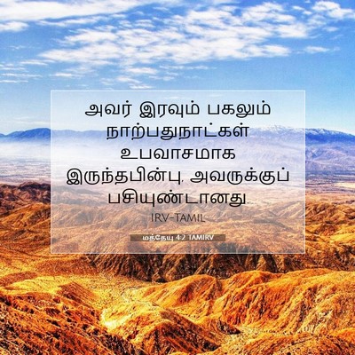 Picture 07 - மத்தேயு 4:2 TAMIRV - அவர் இரவும் - Bible Verse Picture