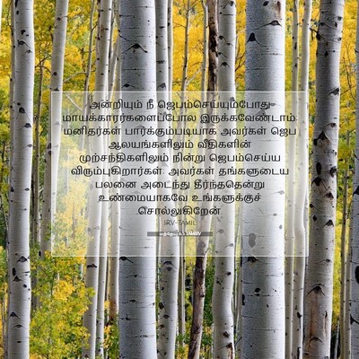 Picture 07 - மத்தேயு 6:5 TAMIRV - அன்றியும் நீ - Bible Verse Picture