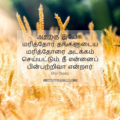 Picture 07 - மத்தேயு 8:22 TAMIRV - அதற்கு இயேசு: - Bible Verse Picture