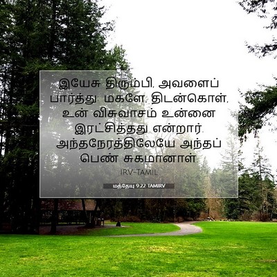 Picture 07 - மத்தேயு 9:22 TAMIRV - இயேசு திரும்பி, - Bible Verse Picture