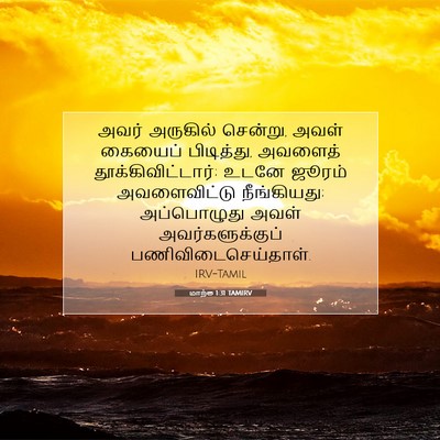 Picture 07 - மாற்கு 1:31 TAMIRV - அவர் அருகில் - Bible Verse Picture