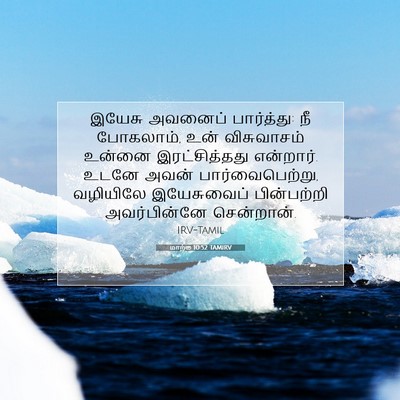 Picture 07 - மாற்கு 10:52 TAMIRV - இயேசு அவனைப் - Bible Verse Picture